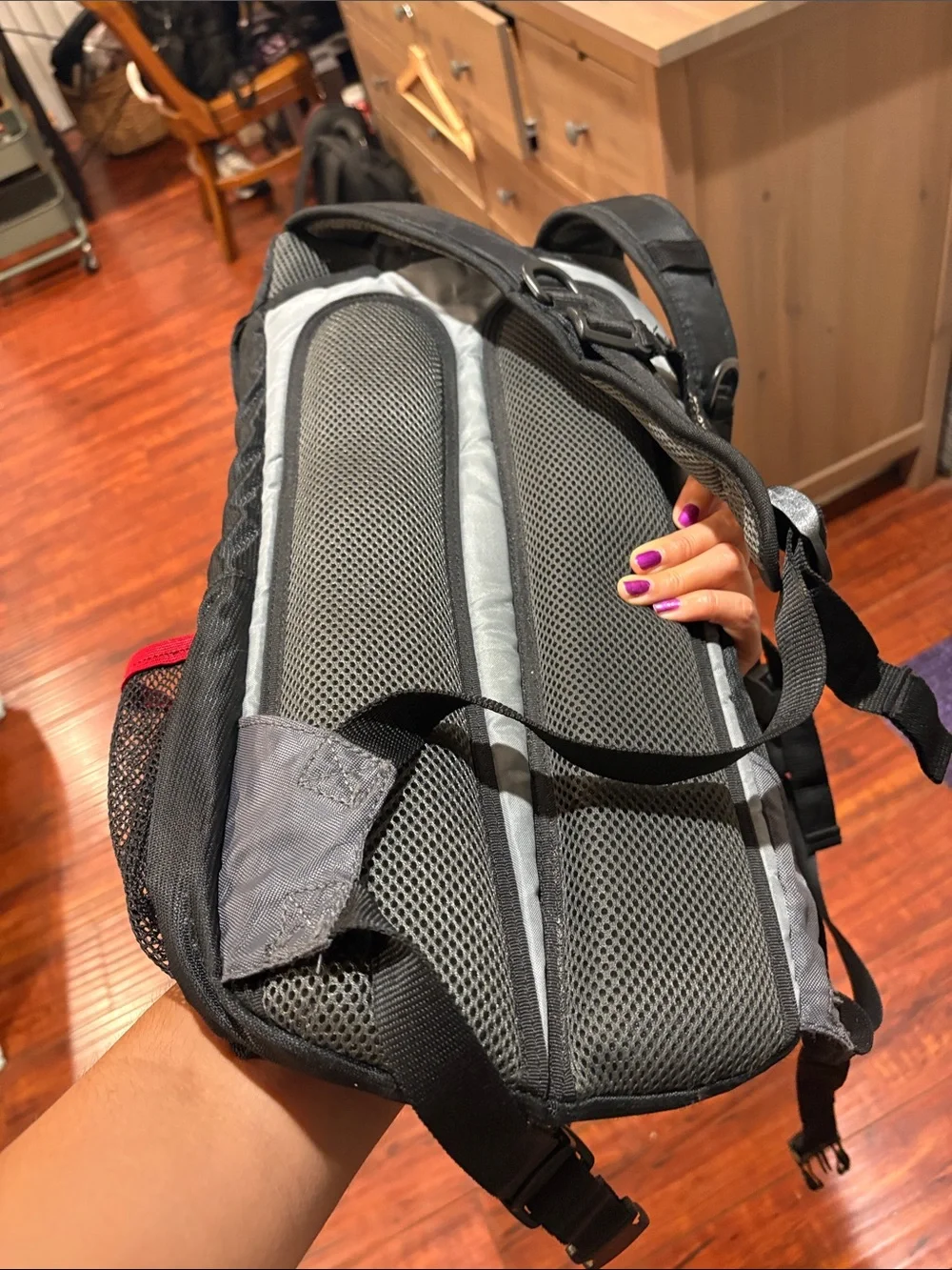 Gray and Black Men’s Hiking Backpack